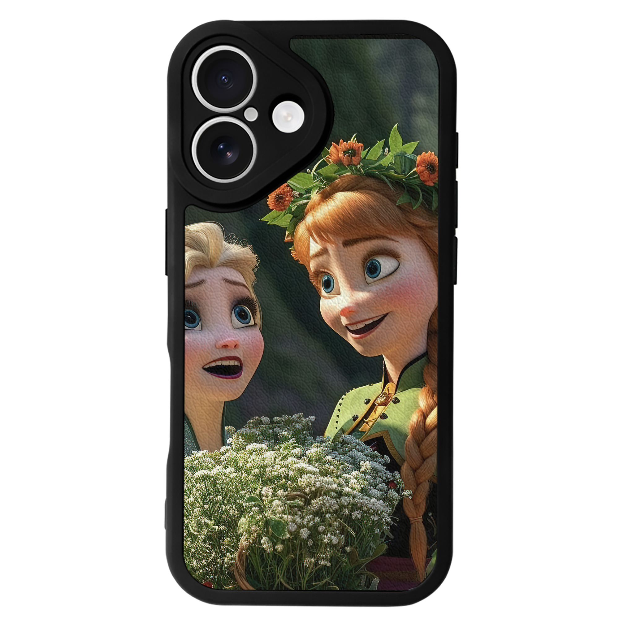 （画像用） アナと雪の女王 アンナ エルサ Frozen Anna Elsa 【iPhone 16シリーズ対応】シリコンスマホケース（レザー調） 材質：シリコン